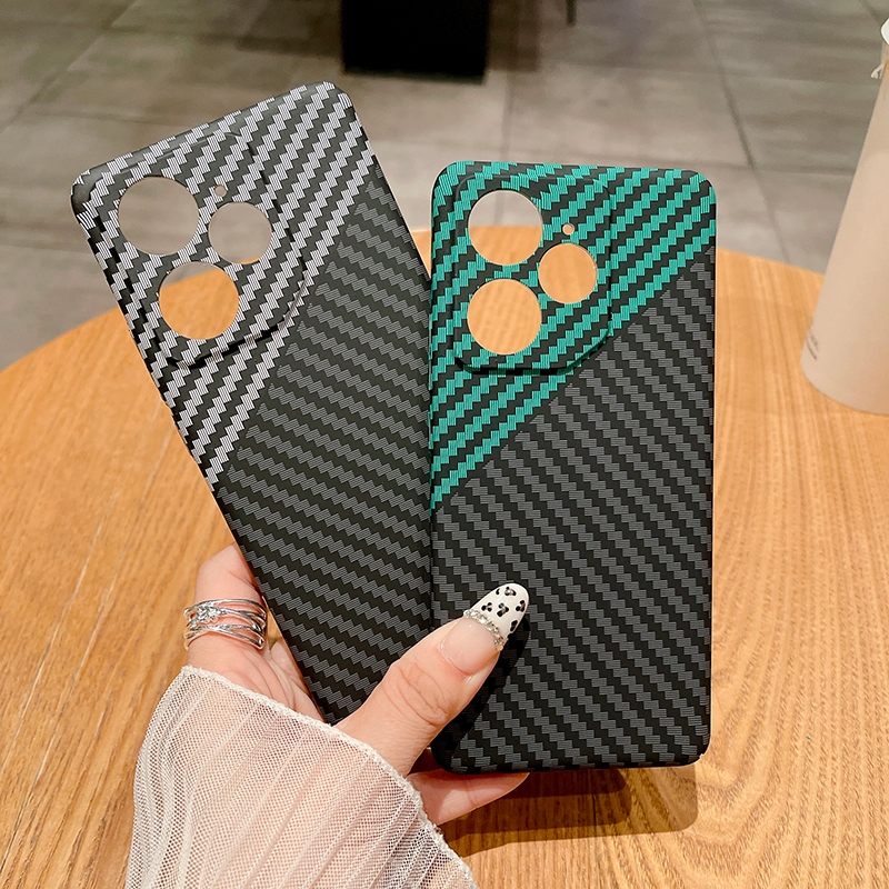 Vỏ Sợi Carbon Cho Realme Neo 7 Neo7 RMX5060 Ốp Điện Thoại Không Bao Giờ Màu Vàng Sang Trọng Giáp Chố