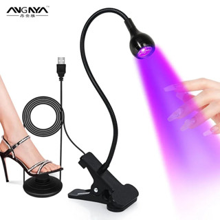 Angnya 5W UV LED Đèn Máy Sấy Móng Tay Máy Tính Để Bàn Có Công Tắc Chân Kẹp Bàn Linh Hoạt Mini Di Động USB Cho DIY Làm Móng Tay Alleg Gel Sơn Móng Tay
