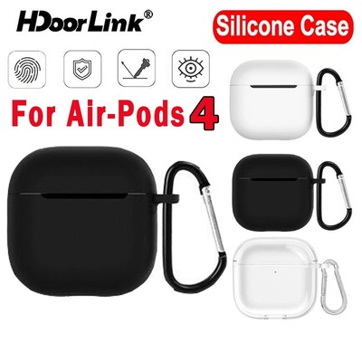 Ốp Case Dành Cho Air-pods 4 HdoorLink Vỏ tai nghe mềm bằng silicon chống sốc Kèm Móc Khóa