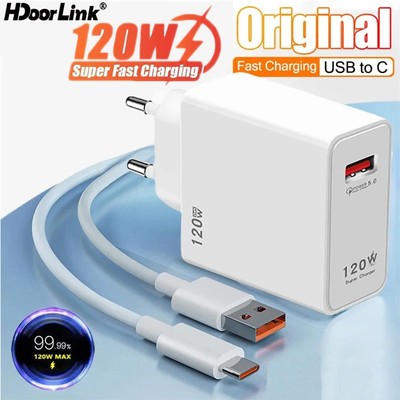Bộ sạc nhanh HdooLink 120W Bộ sạc USB tiêu chuẩn Vương quốc Anh QC 3.0 Bộ sạc nhanh cho Bộ chuyển đổi nguồn Xiaomi Huawei