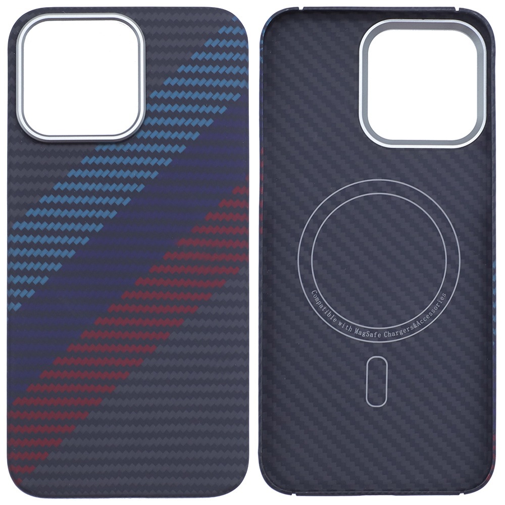 Vỏ điện thoại di động Kevlar bện giữa vỏ điện thoại di động từ tính cho iPhone15ProMax 14pro