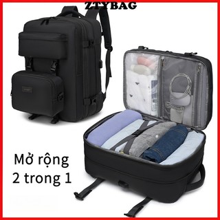 2 trong 1 Balo du lịch có thể mở rộng Chống thấm nước phù hợp với máy tính xách tay 16 inch kích thước cabin Balo có Túi đeo chéo có thể tháo rời