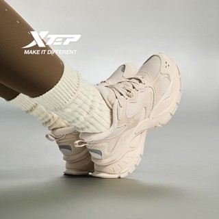 Xtep BIg Basque Cotton Đệm Phiên Bản Nam Nữ Giày Thông Thường Tăng Chiều Cao Nhẹ Lót Lông Cừu Ấm Áp Retro Giày Chạy Bộ Giày Thể Thao