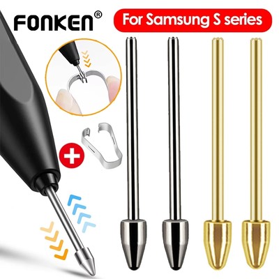 Fonken 1 / 2 Đầu Kim Loại Cho Samsung Galaxy Tab S6 S7 S8 S9 S22 S23 S24 Note20 Note10 Stylus Nib Có Kẹp Dụng Cụ
