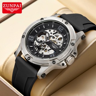 ZUNPAI Đồng hồ cơ tự động dành cho nam Dây đeo cao su bằng thép không gỉ chống nước nguyên bản Đồng hồ đeo tay thể thao Thương hiệu sang trọng có hộp