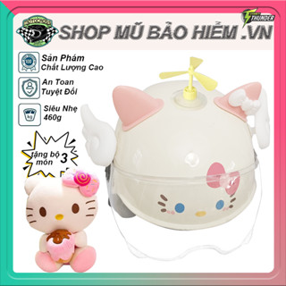 Mũ bảo hiểm Hello Kitty mũ bảo hiểm xe máy Đầu bảo vệ an toàn hình Hello Kitty thời trang