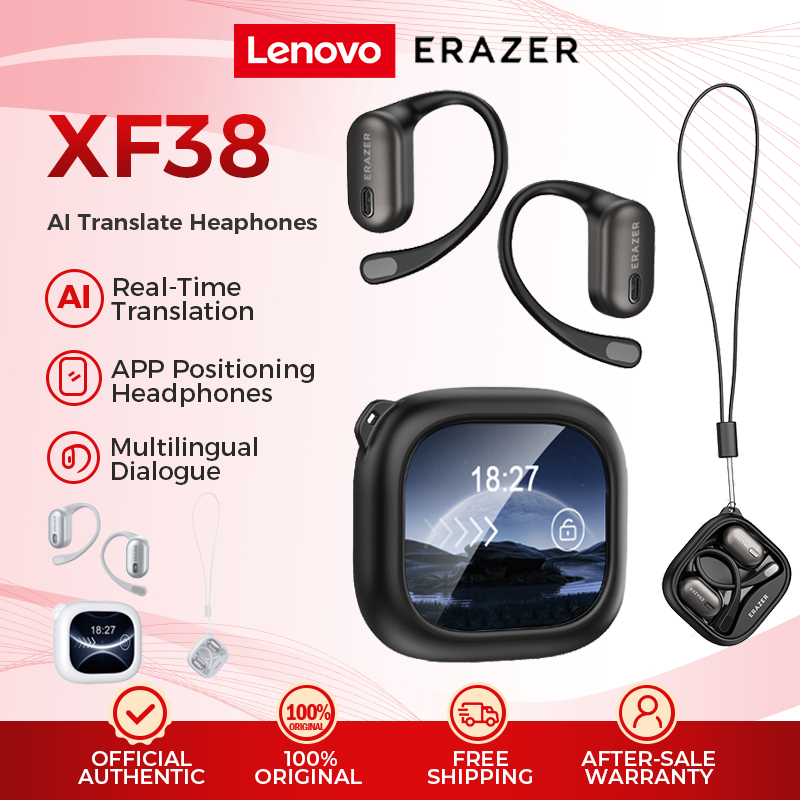 Lenovo ERAZER XF38 Al Tai nghe không dây dịch thời gian thực thông minh Bluetooth 5.4 có màn hình LED Tai nghe doanh nghiệp có Mic chống nước IPX5 | BigBuy360 - bigbuy360.vn