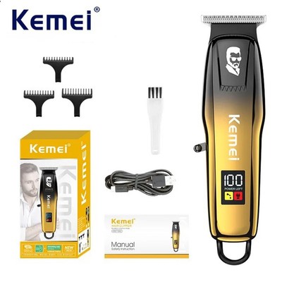 Kemei Chuyên Nghiệp Tông Đơ Cắt Tóc Nam Râu Tông Đơ Cắt Tóc Không Dây Sạc Hoàn Thiện Máy Cắt Tóc Bộ Chải Lông