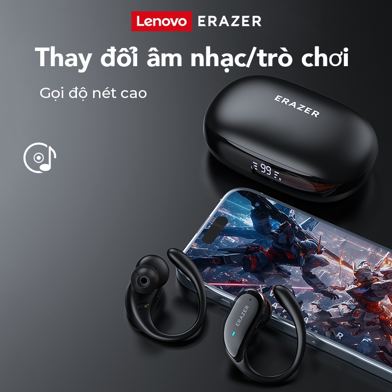 Tai nghe Bluetooth Lenovo ER XT80 Pro AI bị lỗi Tai nghe không dây loại bỏ tiếng ồn thông minh ANC chờ 180 giờ | BigBuy360 - bigbuy360.vn