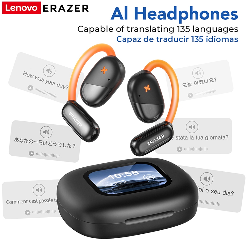 ERAZER XF33 AI Dịch Thông Minh Tai Nghe Bluetooth Màn Hình Cảm Ứng LED Tai Nghe Không Dây Bluetooth 5.4 Định Vị Tự Động Tai Nghe Thể Thao Kinh Doanh IPX5 Chống Nước | BigBuy360 - bigbuy360.vn