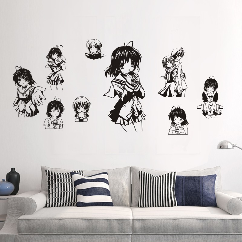 CLANNAD Decal Dán Tường Furukawa Nagisa Okazaki UshioVinyl Dán Okazaki Ushio Trang Trí Nhà Trang Trí