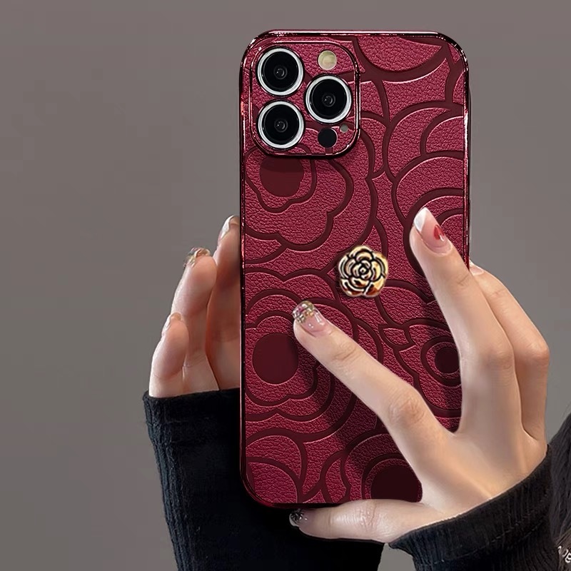 Ốp điện thoại màu đỏ trà 3d 3d cho Iphone 16 15 14pro Max phong cách mới 13 pro Max 11 12pro Max Vỏ 