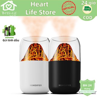 【🎁Gửi tinh dầu 300ML Máy Xông Tinh Dầu Núi Lửa Máy Khuyếch Tán TInh Dầu Kết Nối USB Với 7 Màu Đèn Led dung tích phun sương tạo ẩm