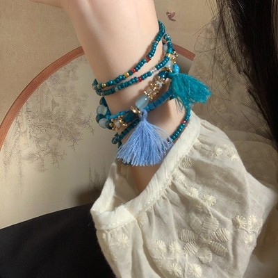 Drejew Ba Tư Gió Kê Hạt Nhiều Lớp Hạt Vòng Tay Thời Trang Nữ Không Nhăn