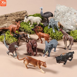 Bộ đồ chơi động vật hoang dã Mini Bộ 12 nhân vật động vật Các bức tượng động vật hoang dã Voi đười ươi linh dương hổ Cheetah Hình mô hình Đồ chơi giáo dục bằng nhựa cho trẻ mới biết đi 3 tuổi