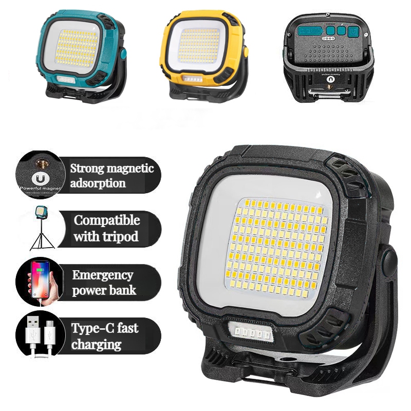 Đèn làm việc COB đa chức năng ngoài trời Type-C Sạc từ tính Chiếu sáng đèn LED di động Đèn cắm trại