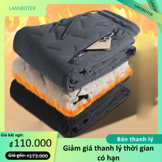 Lansboter Quần cotton Lót Nhung Dày Dặn Giữ Ấm Chống Gió Thời Trang Mùa Đông Cho Nam Giới