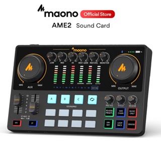  Bộ micro điện dung card âm thanh MAONO AME2 studio nguồn điện Phantom hỗ trợ live ghi âm 