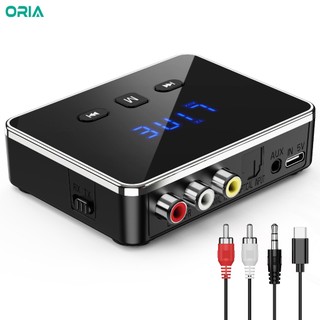 Bộ thu phát Bluetooth 5.4 ORIA Bộ chuyển đổi âm thanh Bluetooth không dây Hỗ trợ thẻ chữ U & TF cho hệ thống âm thanh nổi gia đình / TV / ô tô / loa