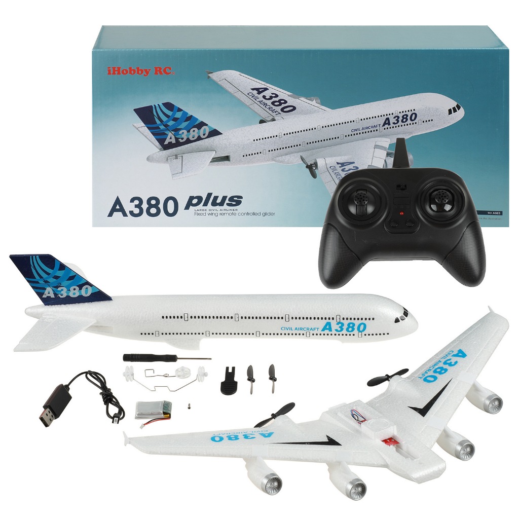 Miễn phí vận chuyển A380 Airbus RC Máy Bay 2.4GHz Cánh Cố Định Điều Khiển Từ Xa Glider EPP Bọt RC Má