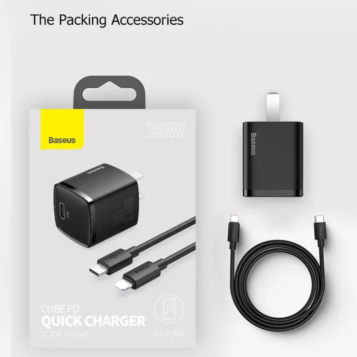 Củ sạc Baseus 20W USB C hỗ trợ sạc nhanh Type C PD | BigBuy360 - bigbuy360.vn