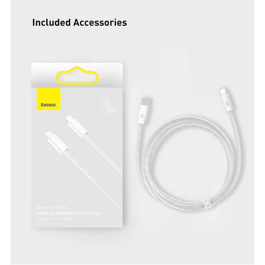 Dây Cáp Baseus PD 20W Nối Đầu USB-C Sang Đầu L Sạc Nhanh Hỗ Trợ Truyền Dữ Liệu 480Mbps | BigBuy360 - bigbuy360.vn