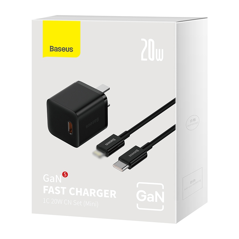 Củ sạc nhanh BASEUS PD 20W GaN5 1C thích hợp cho i14 13 12 pro max | BigBuy360 - bigbuy360.vn