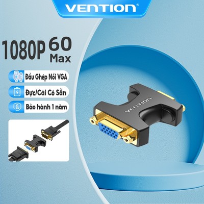 Đầu Ghép Nối Vention VGA Mở Rộng Chiều Dài Của Cáp HD 1080p 60hz Cho Máy Chiếu/ Máy Tính Đực Cái Có Sẵn