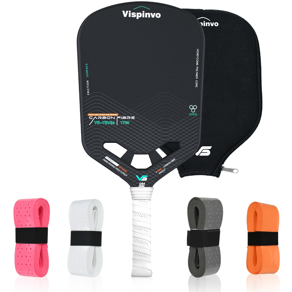 Vispinvo Pickleball Vợt bóng chày không giới hạn, T700 Sợi Carbon/Khuôn đúc một mảnh ép nóng/Lõi tổ 