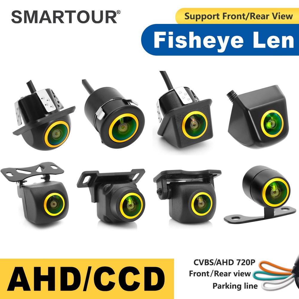 Smartour AHD 720P 170 Độ Mắt Cá Vàng Len Camera Quan Sát Phía Trước Đỗ Xe Mới CVBS Switch Camera Qua