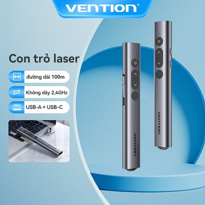 Vention Trình bày không dây Nút bấm từ xa Đèn xanh / đỏ Con trỏ Laser USB Powerpoint PPT Bút cho văn phòng Mac / Cửa sổ