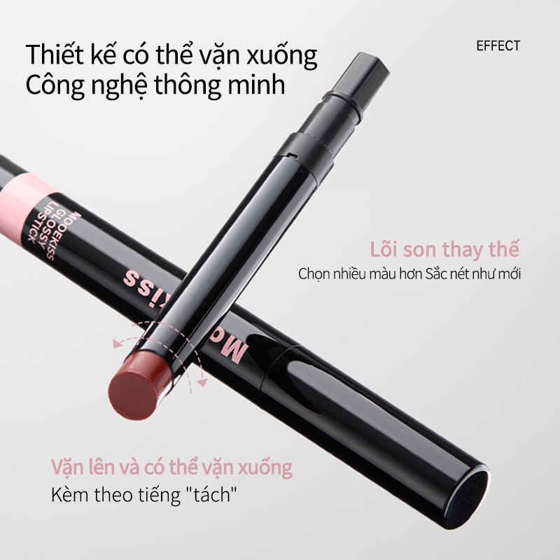 Son thạch Mooekiss bổ sung tinh chất Double Peptide dưỡng ẩm, giúp môi mềm mịn và lên màu tự nhiên 2.2g | BigBuy360 - bigbuy360.vn
