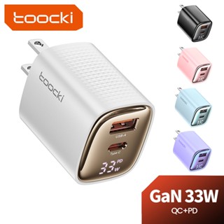 Củ Sạc toocki 33w gan usb type c pd3.0 Sạc Nhanh Có Màn Hình Kỹ Thuật Số Cho Điện Thoại / Máy Tính Bảng / laptop