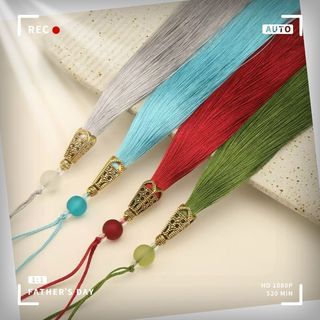 17cm Cá Miệng Tua Suizi Trung Quốc Nút Thắt Mặt Dây Chuyền Dài Bốn Góc Tháp Polyester Sợi Treo Tai Mặt Dây Chuyền DIY Quần Áo Phụ Kiện Treo