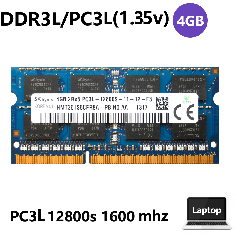 4GB 2Rx8 PC3L 12800s 1600 MHz DDR3L 1.35v ram điện áp thấp cho máy tính xách tay máy tính xách tay H