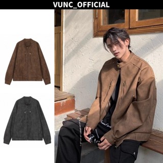 Áo khoác da lộn nam VUNC Áo ngắn tay cao cấp phong cách Hàn Quốc mới cho mùa thu đông