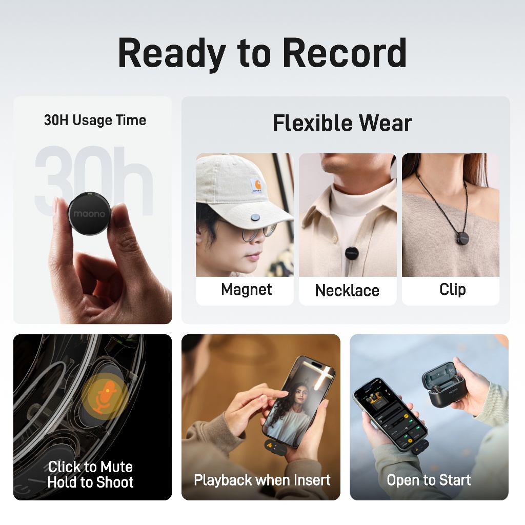 Micro Lavalier không dây Maono T5 Micro khử tiếng ồn với ứng dụng liên kết Maono cho điện thoại thông minh, Vlogging, phát trực tiếp | BigBuy360 - bigbuy360.vn