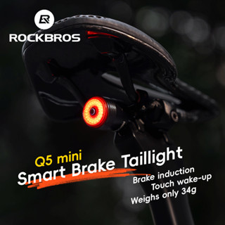 Rockbros Xe Đạp Đèn Thông Minh IPX6 Chống Nước Thông Minh Tự Động Phanh Cảm Biến Đèn Phía Sau Sạc Q5Mini LED Phụ Kiện Xe Đạp