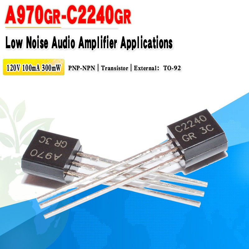 25 Cái / lốc 2SA970GR A970 2SC2240GR C2240 Bộ Khuếch Đại Âm Thanh Tiếng Ồn Thấp TO-92 120V