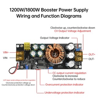 Pcbfun 1800W / 1200W / 1500W 40A / 20A DC-DC Tăng cường chuyển đổi Mô-đun nguồn