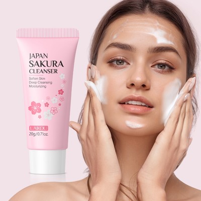 Sữa Rửa Mặt Tạo Bọt LAIKOU Chiết Xuất Hoa Anh Đào - Làm Sạch Sâu, Không Khô Rát, Dưỡng Sáng Da, Kiềm Dầu, Se Khít Lỗ Chân Lông - Cho Da Dầu Mụn & Da Nhạy Cảm