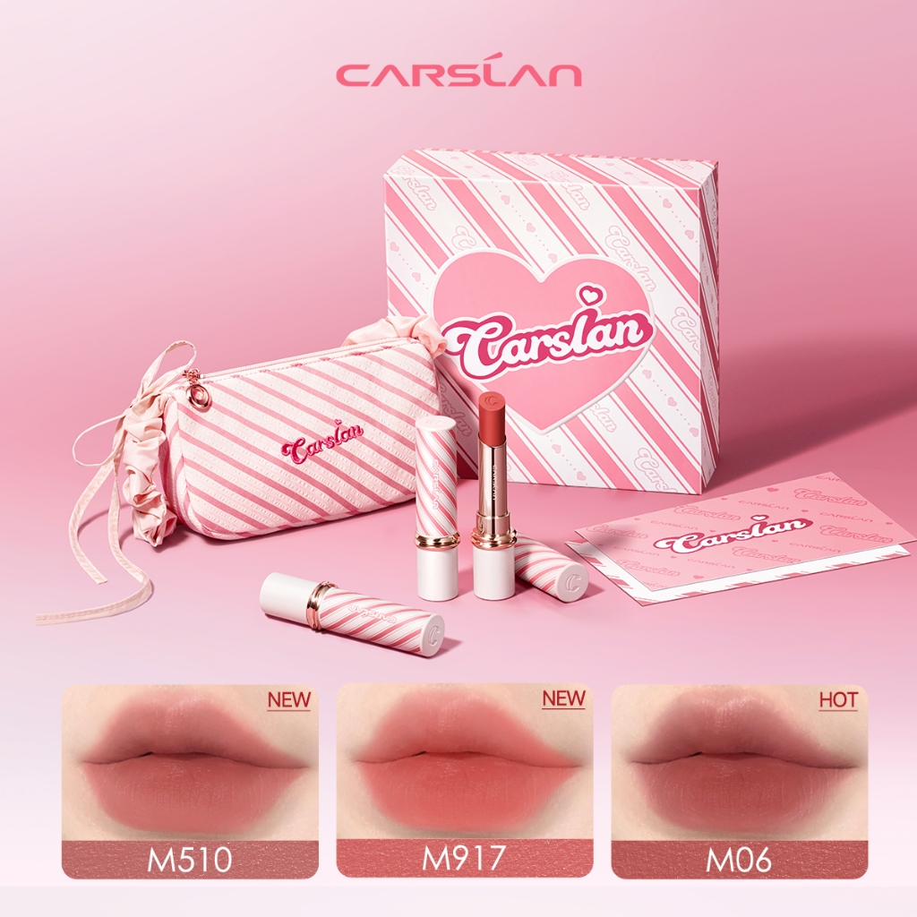 Hộp quà tặng ngày lễ tình nhân Carslan Sweet Matte Mist Kissed Lipstick 3.2g * 3