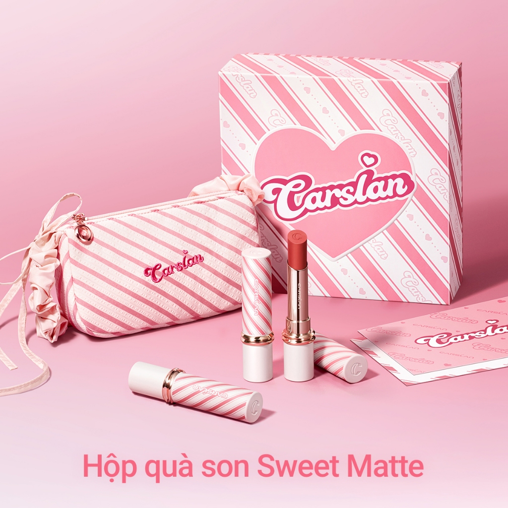 Hộp quà tặng ngày lễ tình nhân Carslan Sweet Matte Mist Kissed Lipstick 3.2g * 3