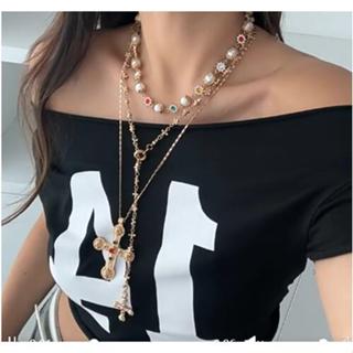 Benge Zircon Mặt Dây Chuyền Chữ Thập Kim Cương Ngọc Trai Vòng Cổ Cho Nữ Ngày Lễ Trang Sức Quà Tặng Phụ Kiện