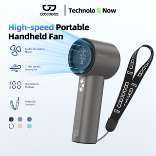 GOOJODOQ Quạt gió mạnh 100 tốc độ gió màn hình kỹ thuật số quạt cầm tay tuabin có thể điều chỉnh thích hợp cho thể thao ngoài trời làm mát nhanh