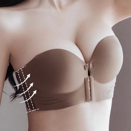 Silk Phoenix 2 Pcs 4CM Dày Trước Đóng Áo Ngực Dành Cho Nữ quây Push Up Đồ Lót Vô Hình Không Dây Chống Trơn Trượt Thần Mật Nâng Ngực Đồ Lót