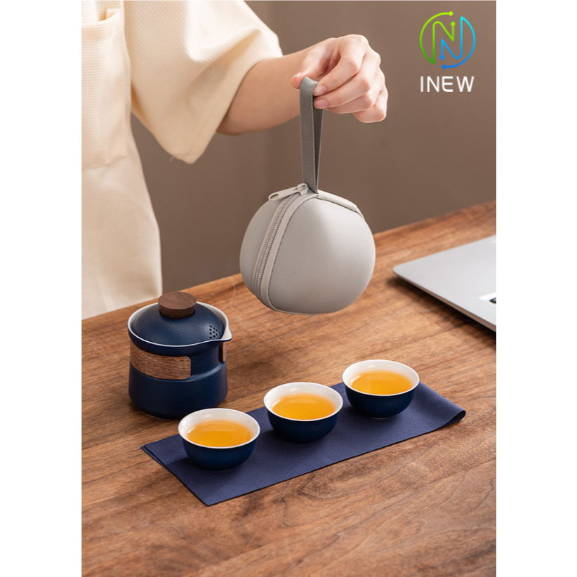Ấm trà du lịch di động, Một nồi ba cốc, Bộ trà Kung Fu ngoài trời | BigBuy360 - bigbuy360.vn