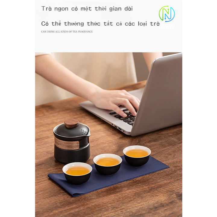Ấm trà du lịch di động, Một nồi ba cốc, Bộ trà Kung Fu ngoài trời | BigBuy360 - bigbuy360.vn