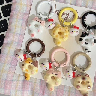 🍇Sweetybox🍇Hoạt Hình Dễ Thương Donut Móc Khóa Dành Cho Nữ Cô Gái Ngộ nghĩnh Kawaii Mặt Dây Chuyền Móc Khóa Ba Lô Thời Trang