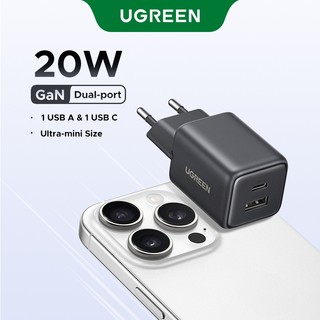   Nexode  Bộ sạc 2 cổng USB-C   USB-A UGREEN 20W Bộ sạc nhanh Nexode GaN Bộ chuyển đổi nguồn USB-C cho iPhone 16 Pro Max   15   14   13 
